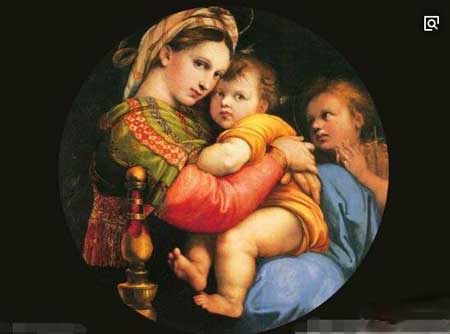 拉斐尔椅中圣母构图之谜,拉斐尔为什么会把三个生动的人物放进一个框里?